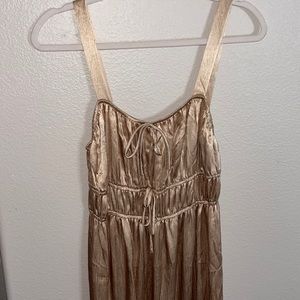 NWOT ‘Lush’ Rose Gold Shimmer Midi Dress - Large